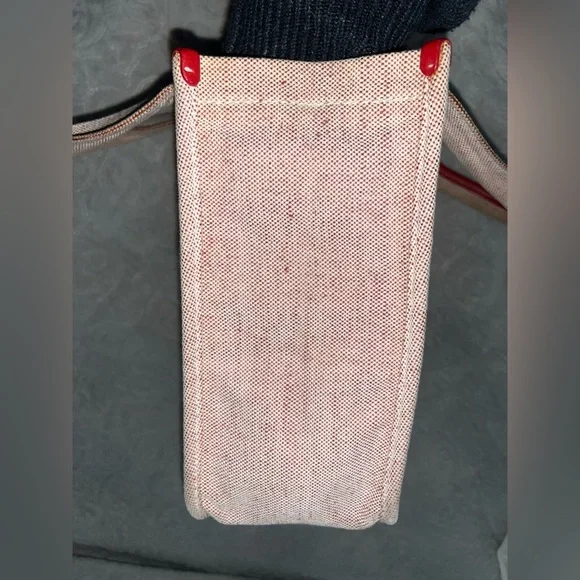 Prada Authentic Canvas Tote with Red Leather Trim - Picture 7 of 9